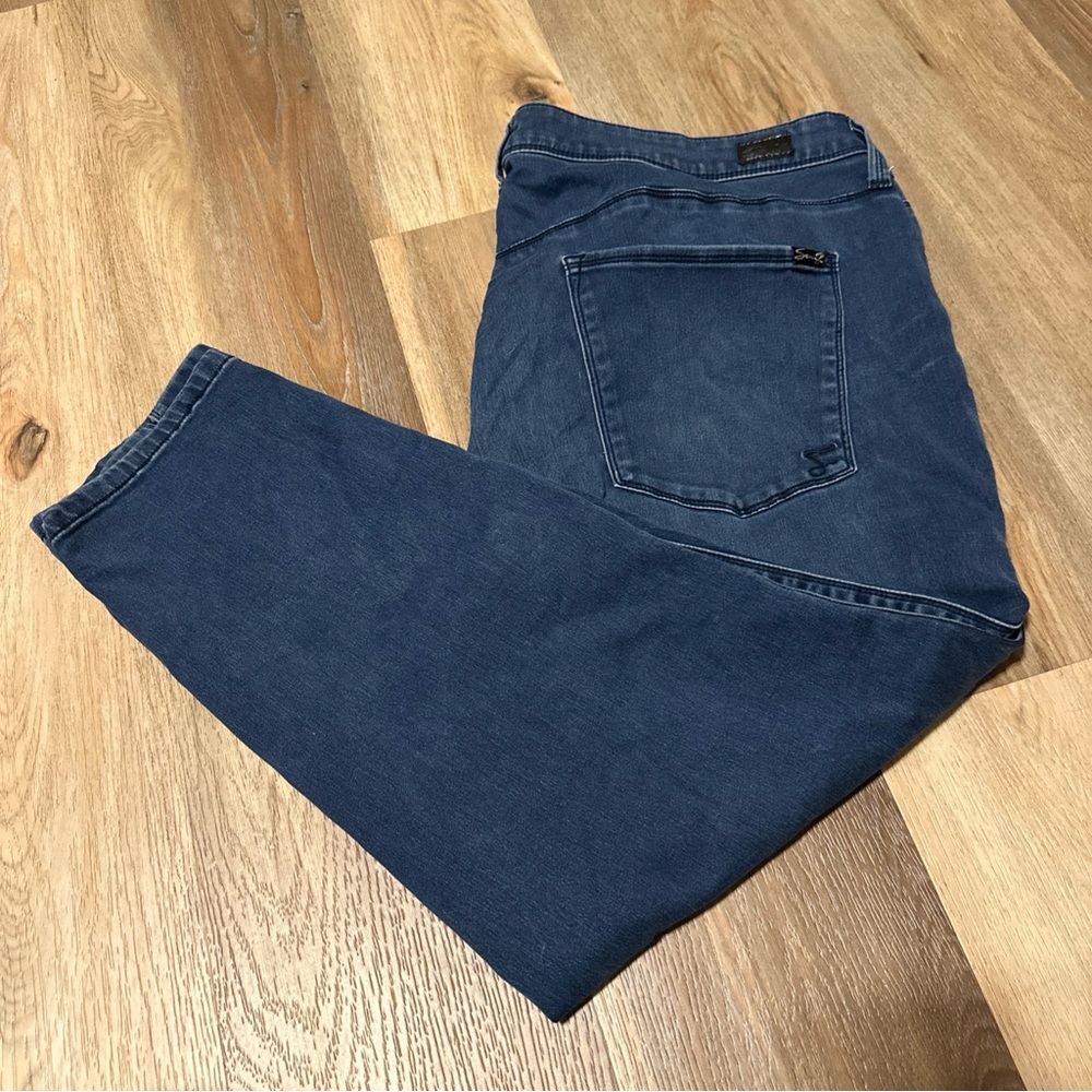 Seven7 Skinny Women's size 22 W Dark Wash Blue Denim Jeans Stretch Ankle